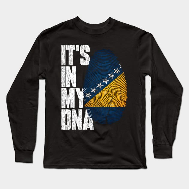 It's In My DNA Bosnian Shirt Proud Hispanic Gift Bosnia Flag Long Sleeve T-Shirt by heart teeshirt